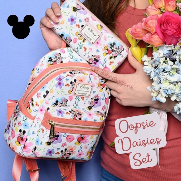 NWT Floral Pastel Disney 100th Anniversary Spring Backpack  Exclusive Loungefly - Picture 6 of 16